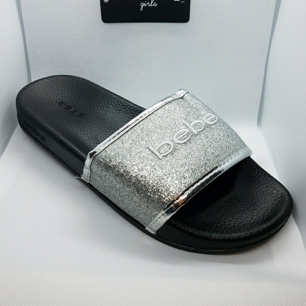 Girl's bebe Glitter Texture  Slides